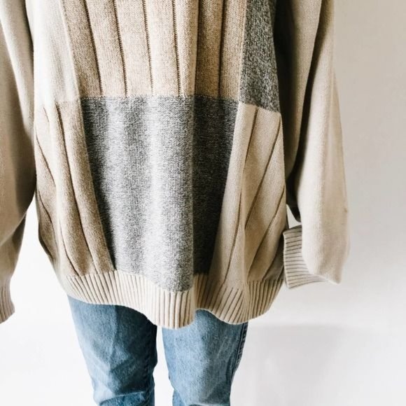 Vintage Tan Crewneck Long Sweater - Picture 3 of 7